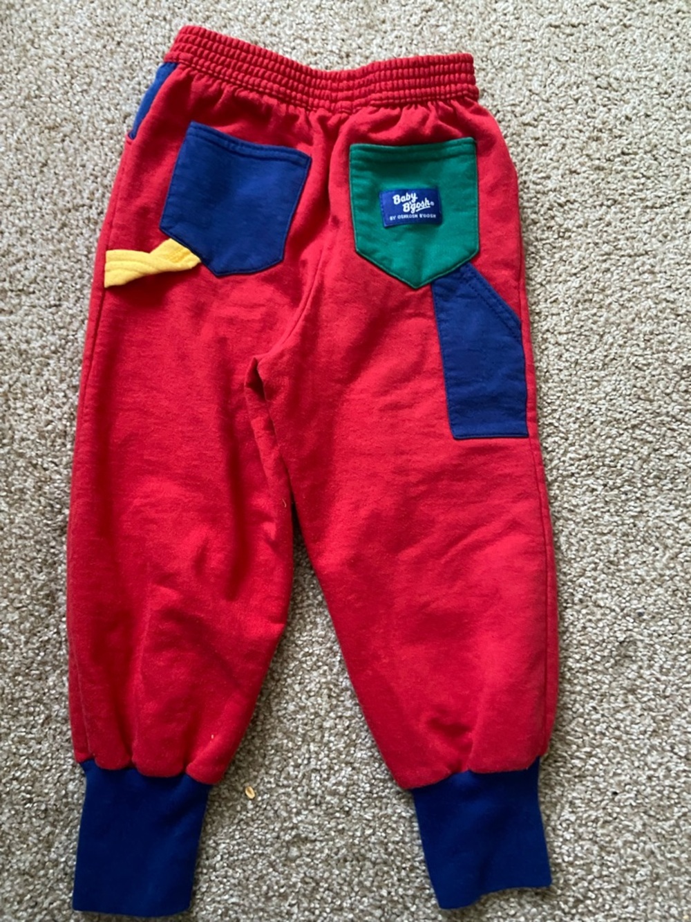 OshKosh B'gosh Red Sweatpants baby boy old school Vintage size 24M retro